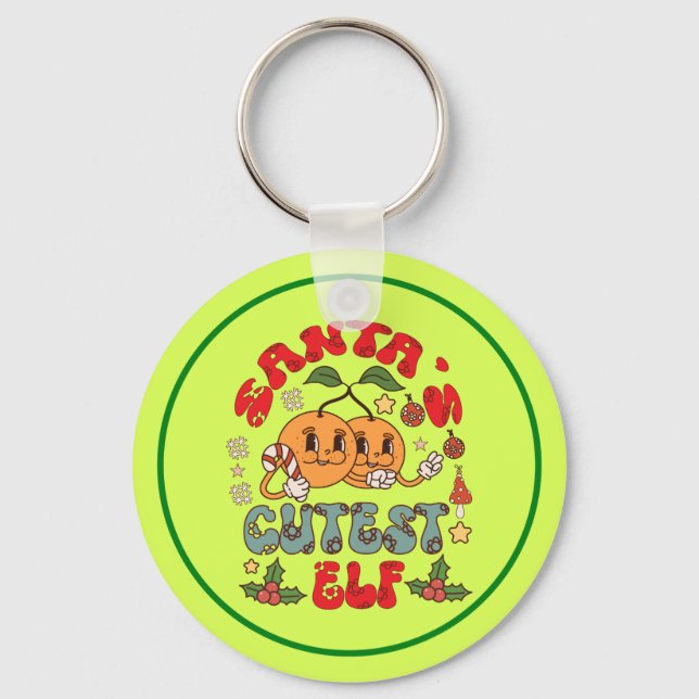 Santa's Cutest Elf Sublimation-80881 Nyckelring (Framsida)
