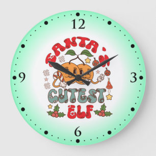 Santa's Cutest Elf Sublimation-80881 Stor Klocka