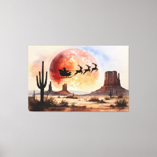Santa's Desert Ride - Western jul Canvastryck