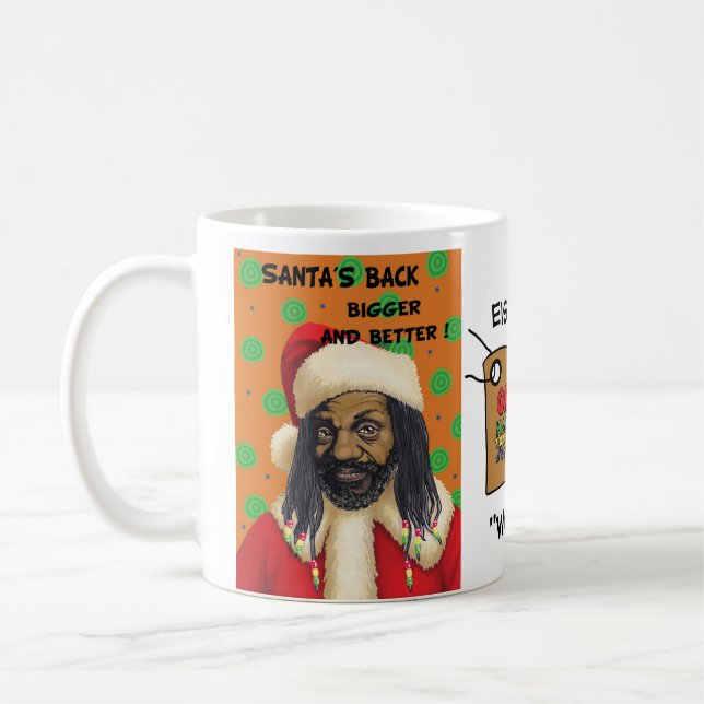 Santas drar tillbaka större och bättre! kaffemugg (Vänster)