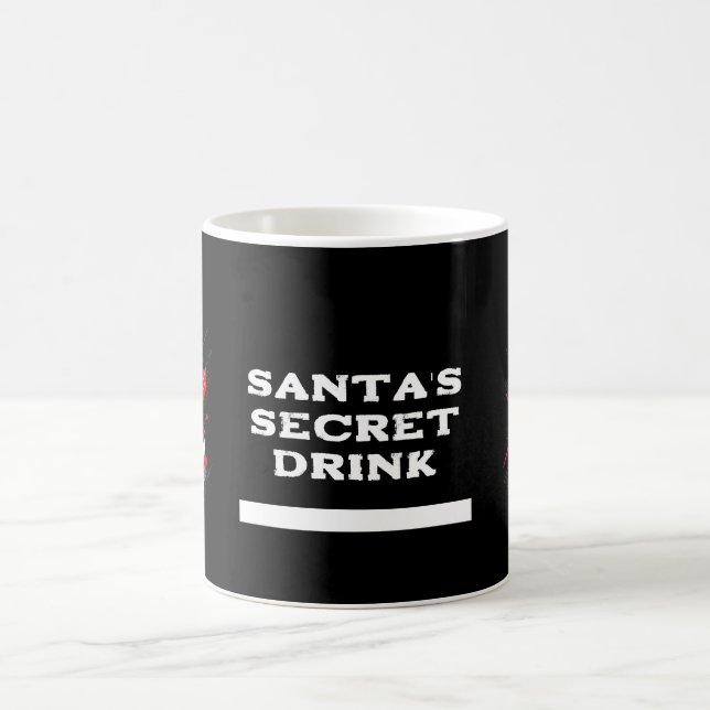 Santa's Drink -Personalized Funny Christmas Kaffemugg (Center)