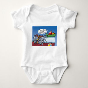 Santas Elephants Funny Helgdag Tecknad Tee