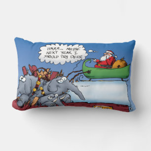 Santas Elephants Tecknad Pillow Lumbarkudde