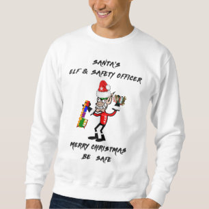 Santa's Elf and Safety Officer GOD JUL Lång Ärmad Tröja