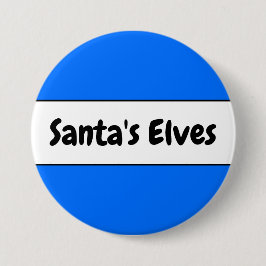 SANTA'S ELVES Festive Blue White Rand Knapp