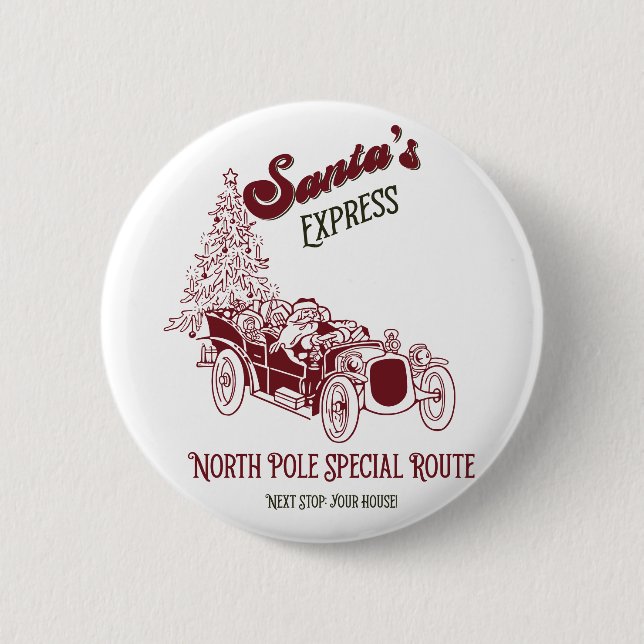 Santa's Express Vintage jul Knapp (Framsida)