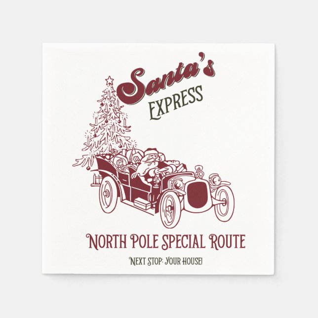 Santa's Express Vintage jul Pappersservett (Framsidan)