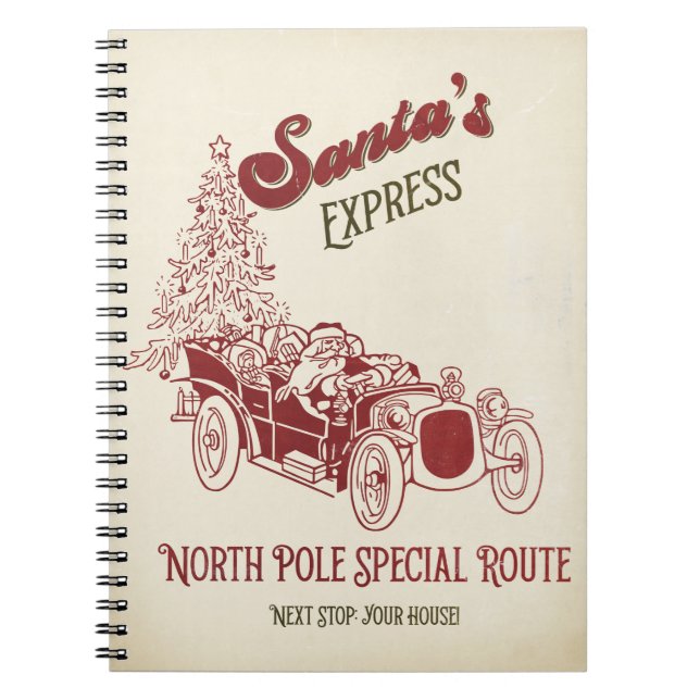 Santa's Express Vitange Christmas Anteckningsbok (Framsidan)