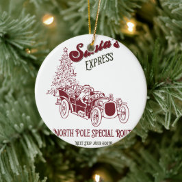 Santa's Express Vitange Christmas Julgransprydnad Keramik