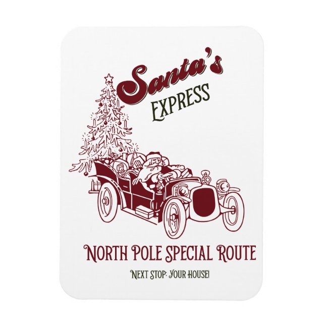 Santa's Express Vitange Christmas Magnet (Vertikal)