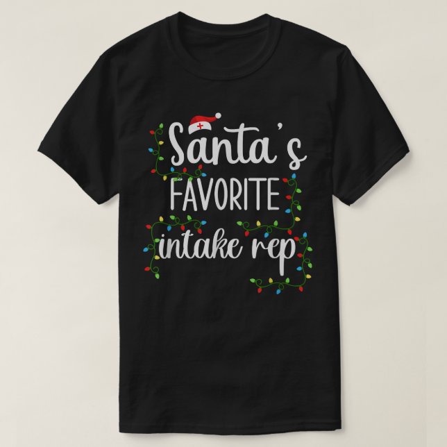 Santa's Fav Intake Rep Funny Christmas Medical for T Shirt (Design framsida)