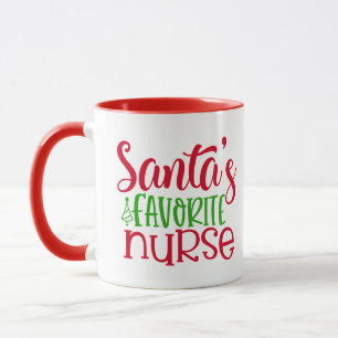 Santas Favoriate Nurse Cute jul Mugg