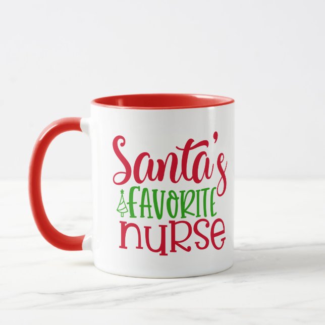 Santas Favoriate Nurse Cute jul Mugg (Vänster)