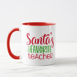 Santas Favoriate Teacher Cute-julen Mugg