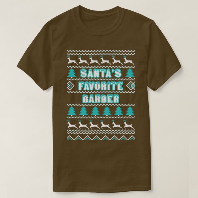 Santas favorit barber ful julsötare t shirt (Design framsida)