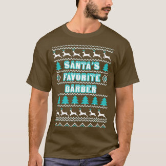 Santas favorit barber ful julsötare t shirt