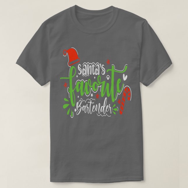 Santas favorit-bartender-gåva t shirt (Design framsida)