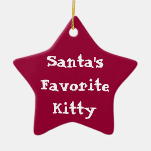 Santas favorit- kattunge Orna Julgransprydnad Keramik