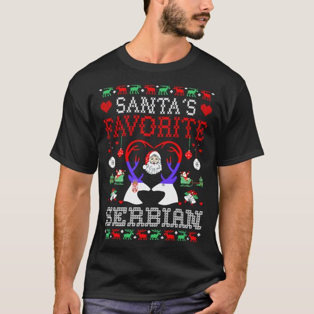 Santas Favorit serbisk jul Uggig sötare T Shirt (Framsida)