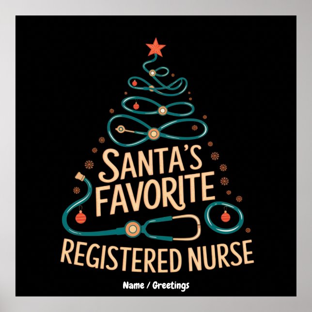 Santa's favorit sjuksköterska julhälsa poster (Framsidan)