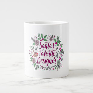 Santa's favoritdesigner jul-söppnings-ID Jumbo Mugg