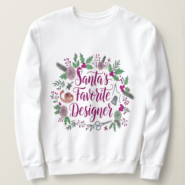 Santa's favoritdesigner jul-söppnings-ID T Shirt (Design framsida)