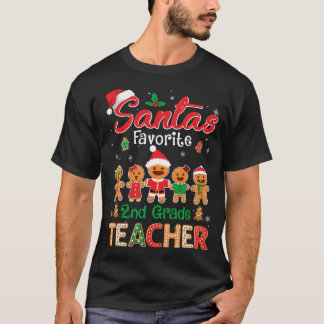 Santas Favorite 2:a Klass Lärare Cookie Julafton H T Shirt
