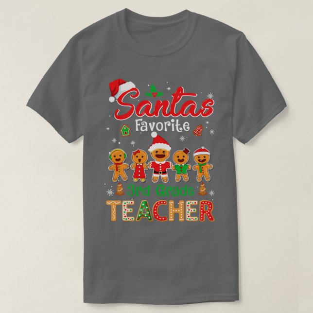 Santas Favorite 3rd Klass Lacher Cookie Julafton H T Shirt (Design framsida)