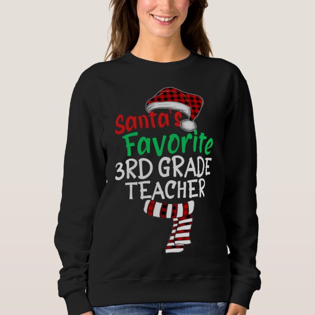 Santa's Favorite 3rd Klass Lärare Julafton Santa R T Shirt (Framsida)