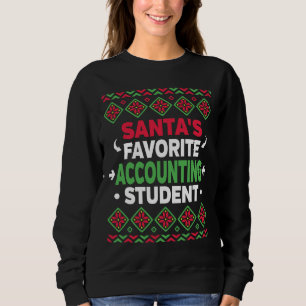 Santa's Favorite Accounting Student Ugly jul T Shirt
