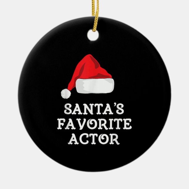 Santas Favorite Actor-julskådespelerska Julgransprydnad Keramik (Framsidan)