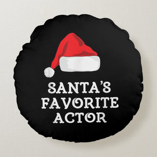 Santas Favorite Actor-julskådespelerska Rund Kudde (Framsidan)