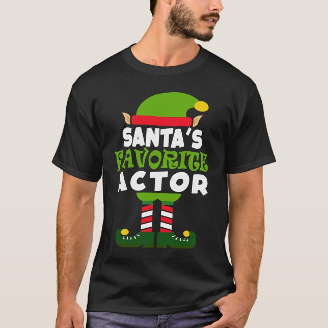 Santa's Favorite Actor Theatre  Christmas Vacation T Shirt (Framsida)