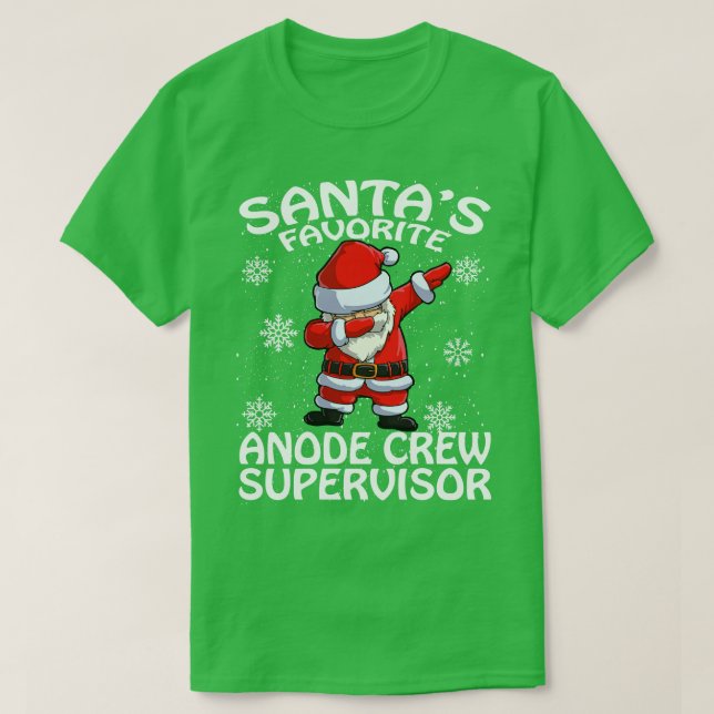 Santas Favorite Anode Crew Supervisor jul T Shirt (Design framsida)