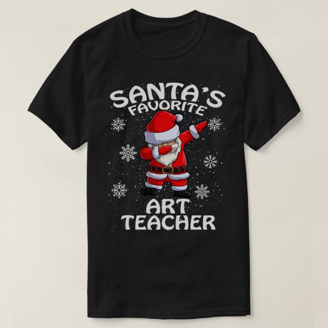 Santas Favorite Art Teacher jul T Shirt (Design framsida)
