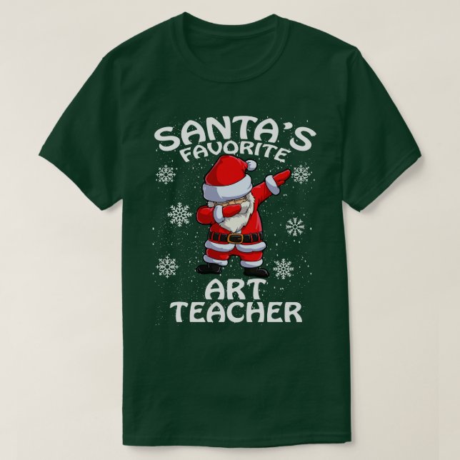 Santas Favorite Art Teacher jul T Shirt (Design framsida)