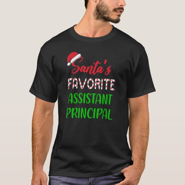 Santas Favorite Assistant Principal     Chritsmas T Shirt (Framsida)