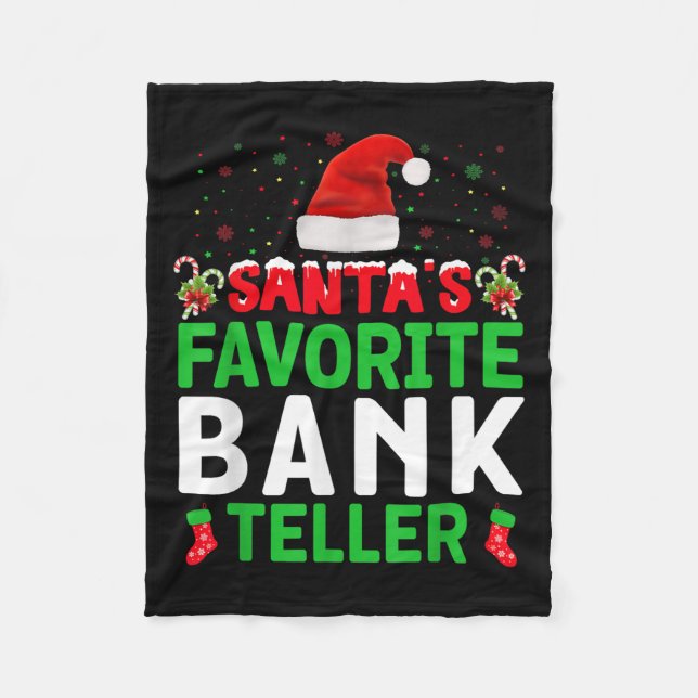 Santa's Favorite Bank Teller Christmas Matching Co Fleecefilt (Framsidan)