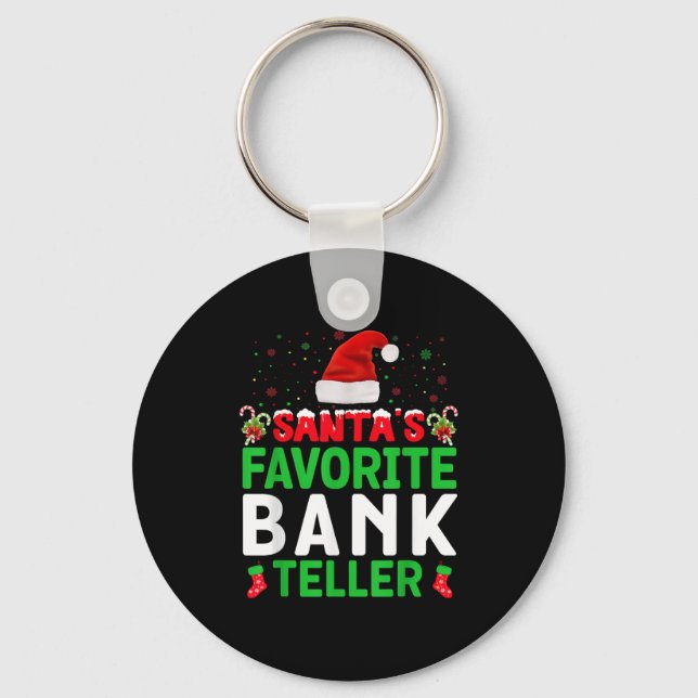 Santa's Favorite Bank Teller Christmas Matching Co Nyckelring (Framsida)
