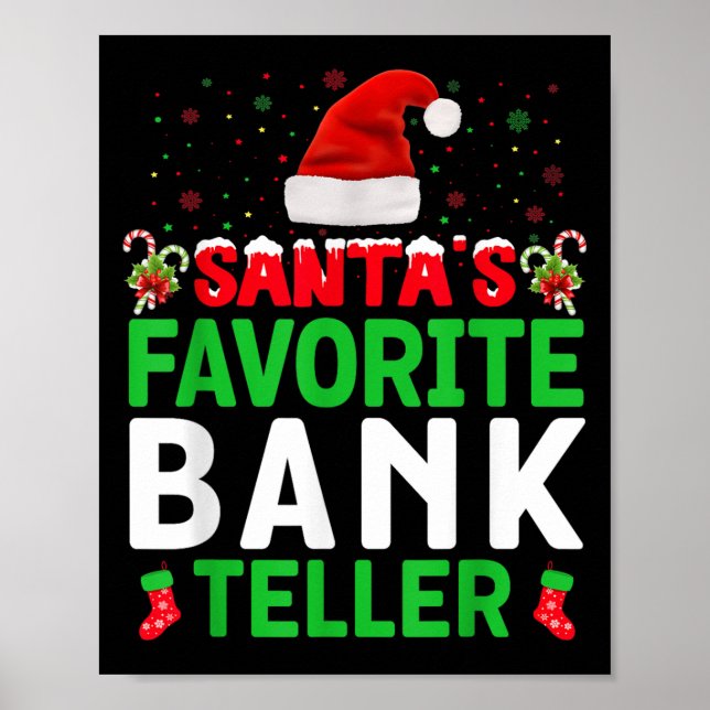 Santa's Favorite Bank Teller Christmas Matching Co Poster (Framsidan)