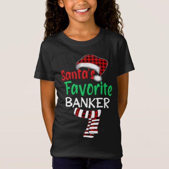 Santa's Favorite Banker jul Santa Red Play T Shirt (Framsida)