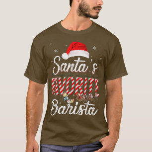 Santa's Favorite Barista Hat Light in Snö Santa C T Shirt