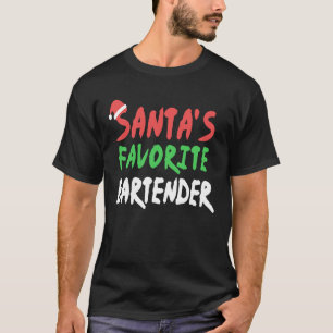 Santas Favorite Bartender Bartending Julafton Chri T Shirt