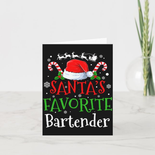 Santa's Favorite Bartender Christmas Party  Kort (Framsida)