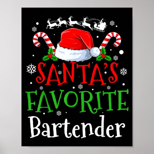 Santa's Favorite Bartender Christmas Party  Poster (Framsidan)