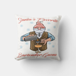 Santas Favorite Bartender Gnome Dekorativ kudde