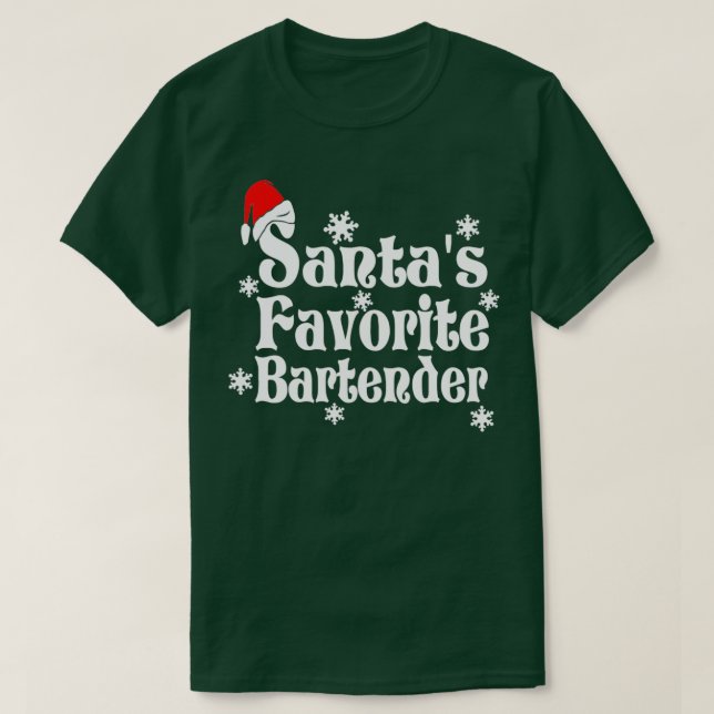Santas Favorite Bartender jul 2 T Shirt (Design framsida)