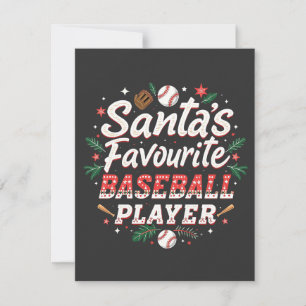 Santa's Favorite Baseball Player Julgran Inbjudningar