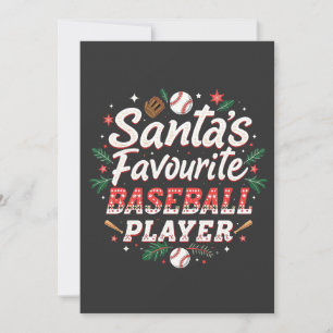 Santa's Favorite Baseball Player Julgran Inbjudningar
