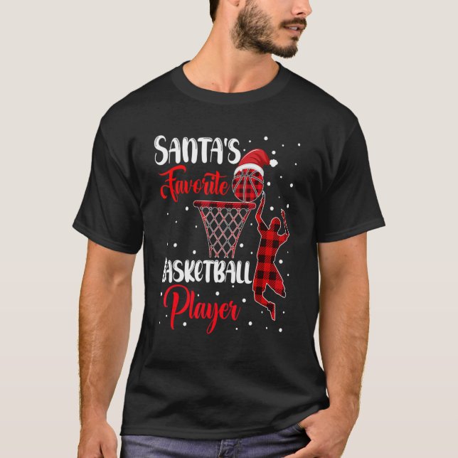 Santa's Favorite Basketball Player Christmas Quote T Shirt (Framsida)